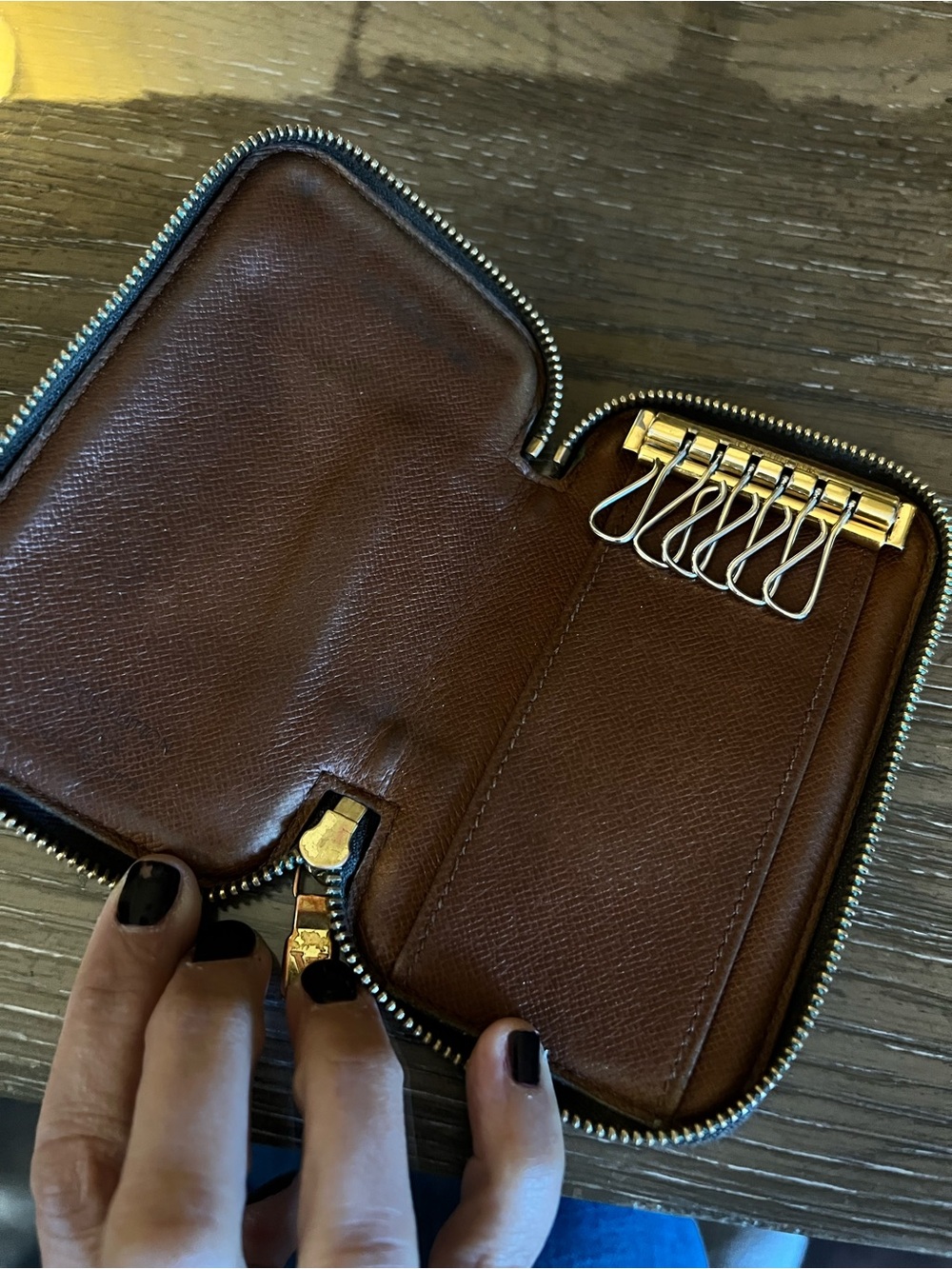 Louis Vuitton Monogram Canvas Zip Wallet in Brown and Gold - Picture 7 of 10